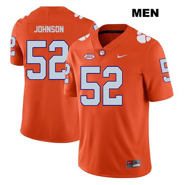 Men's Clemson Tigers #52 Tayquon Johnson Stitched Orange Legend Authentic Nike NCAA College Football Jersey XPB6646VO